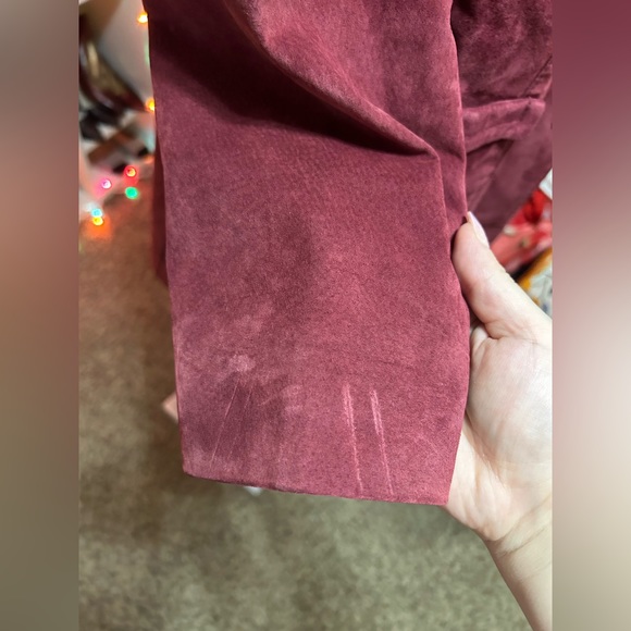 B By Bernardo Long Suede Maroon Coat - Picture 6 of 11